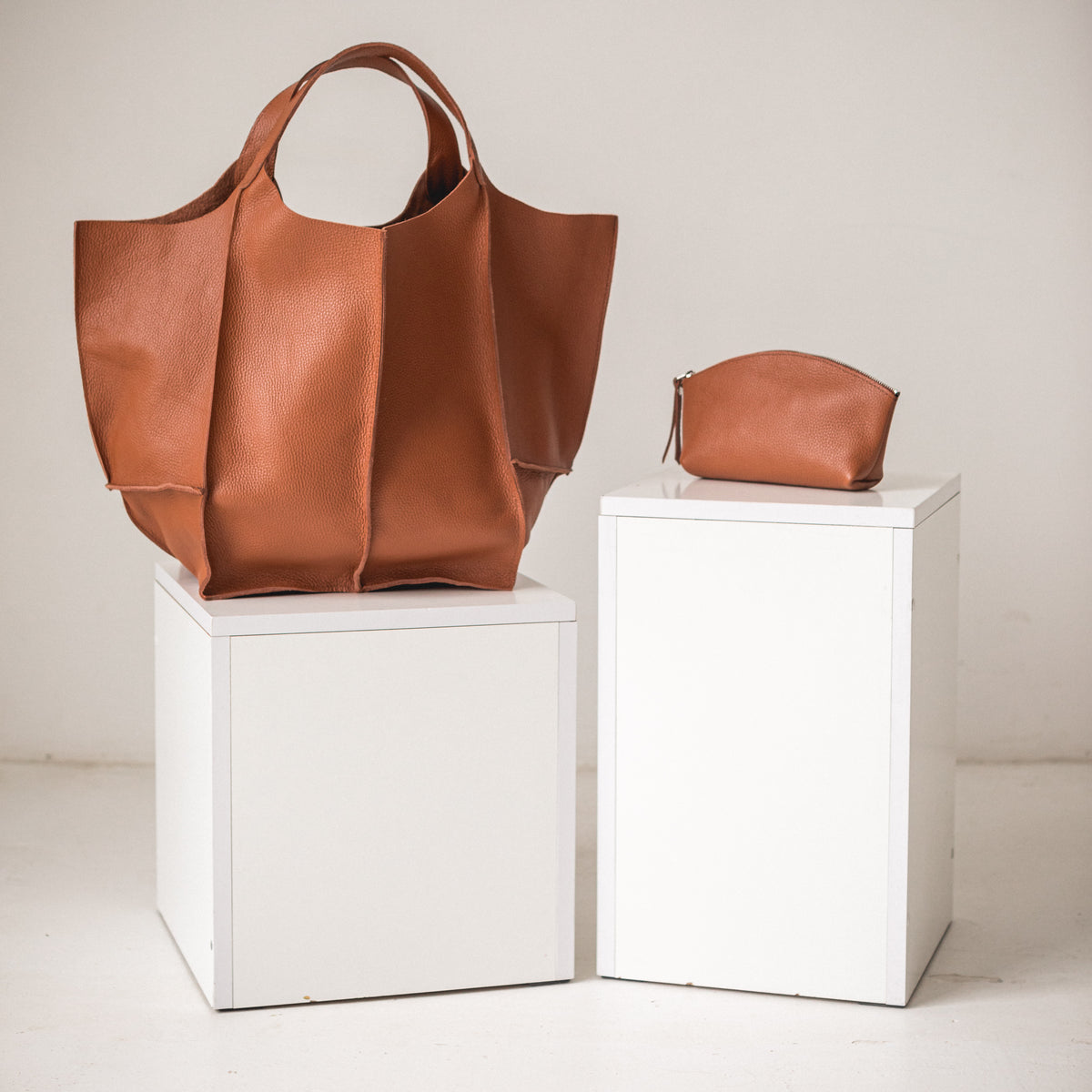 Black leather bag