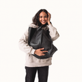 Black leather bag